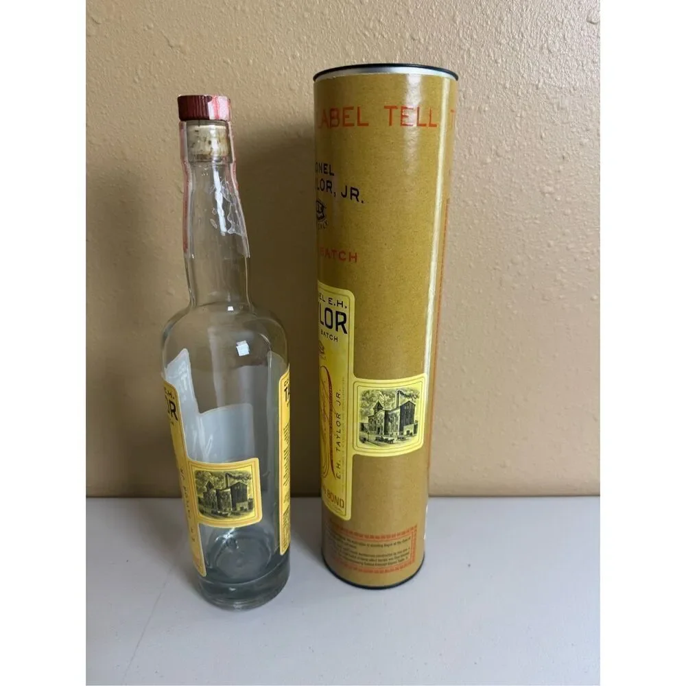 Colonel EH Taylor Small Batch Bourbon Whiskey Bottle and Tube, Empty, EHT